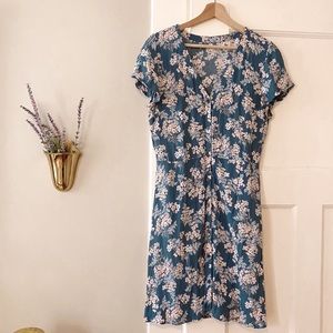 LOFT Floral Flutter Sleeve Dress